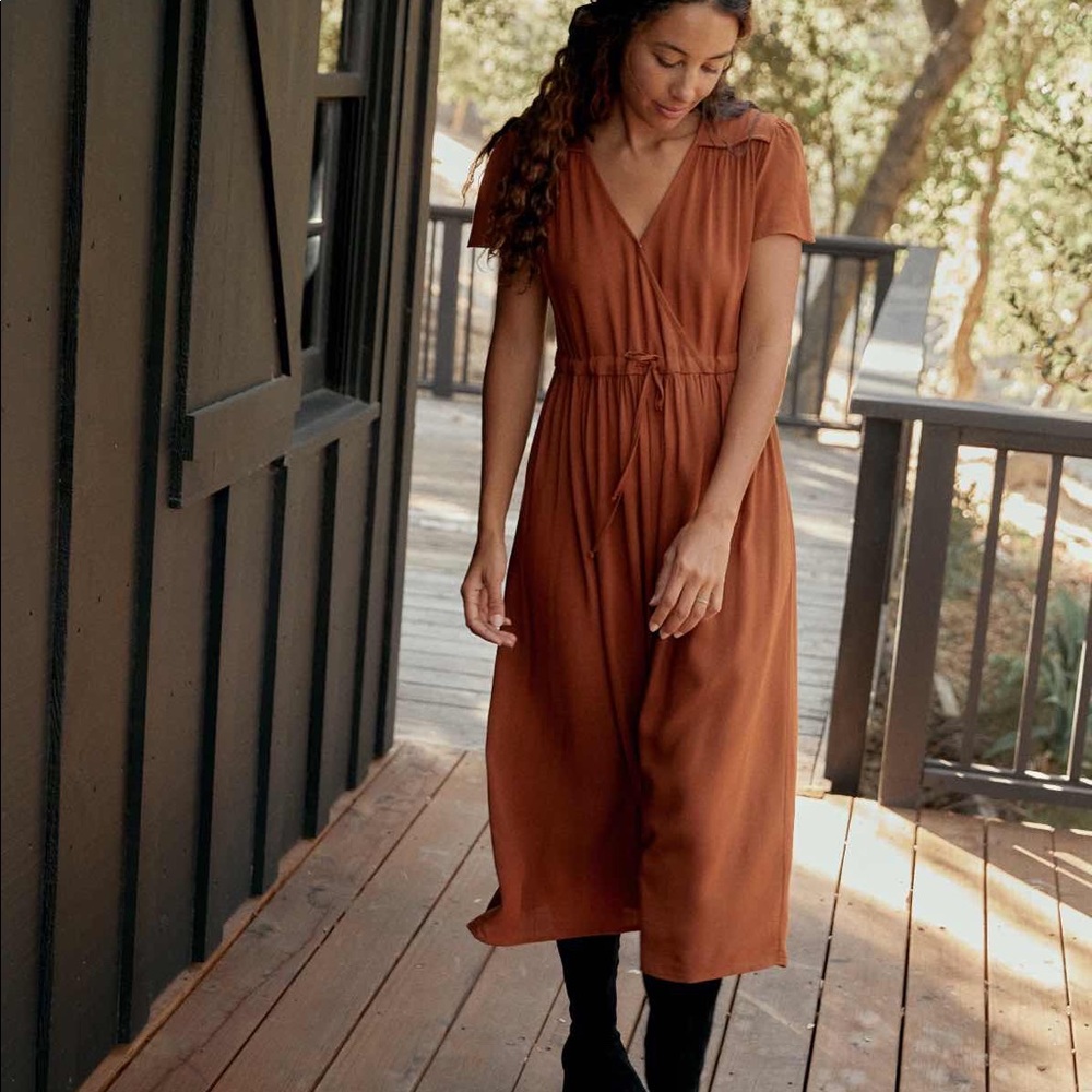 The Dawn Dress in Rust, Christy Dawn, size small